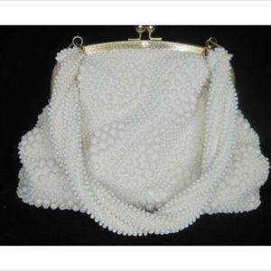 Vintage Beaded Purse with Metal Clasp